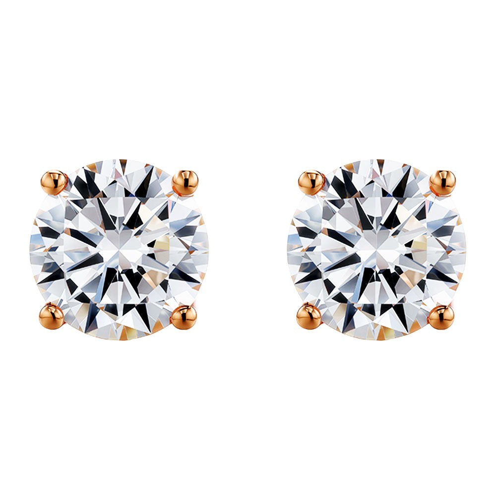 14k Rose Gold 1ct Diamond Earrings